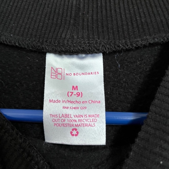 Women’s/Big Girls’ Black “WARRIOR” Long Sleeve Top w/ White Trim Sz 7-9 - Picture 5 of 8